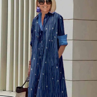 Fashionable And Elegant Polka-Dot Printed Dress For Women