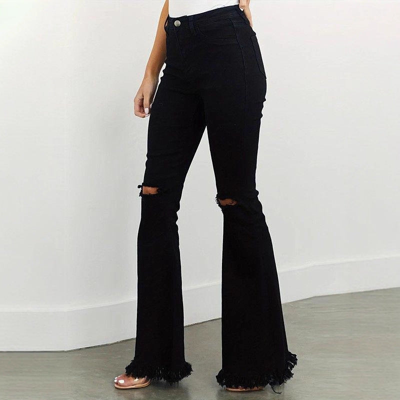 American-style Tomboy Ripped Slim-fit Womens Jeans