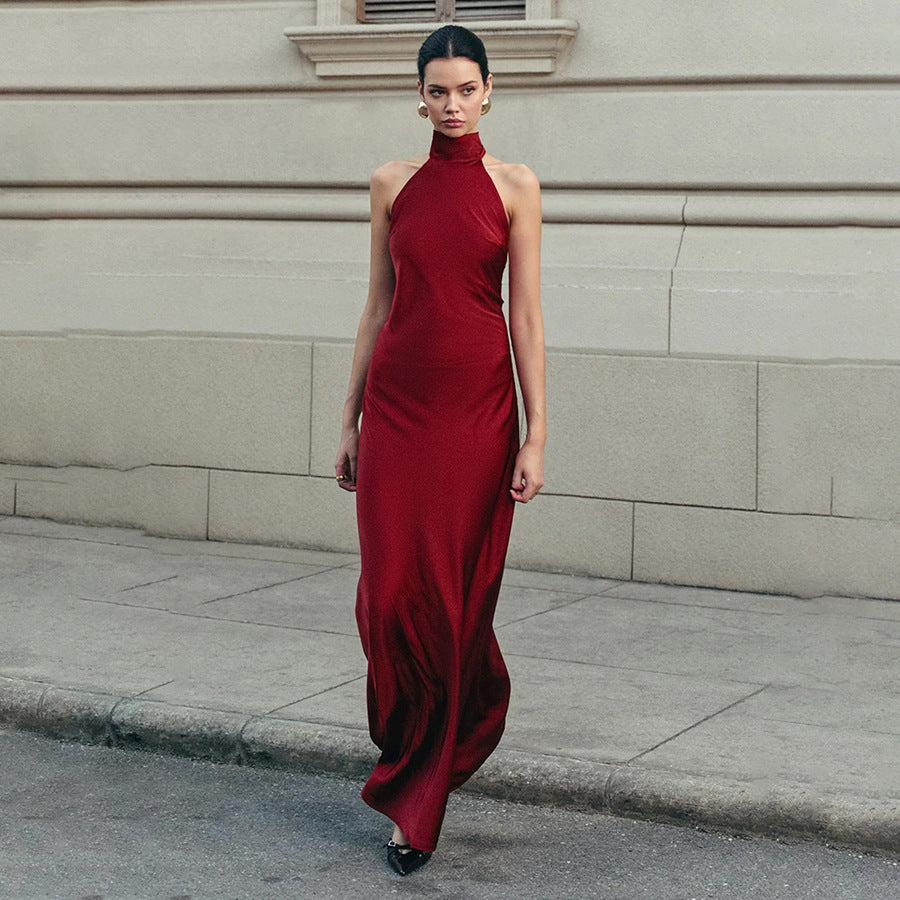 European And American-style Chic Halter-neck Bodycon Dress