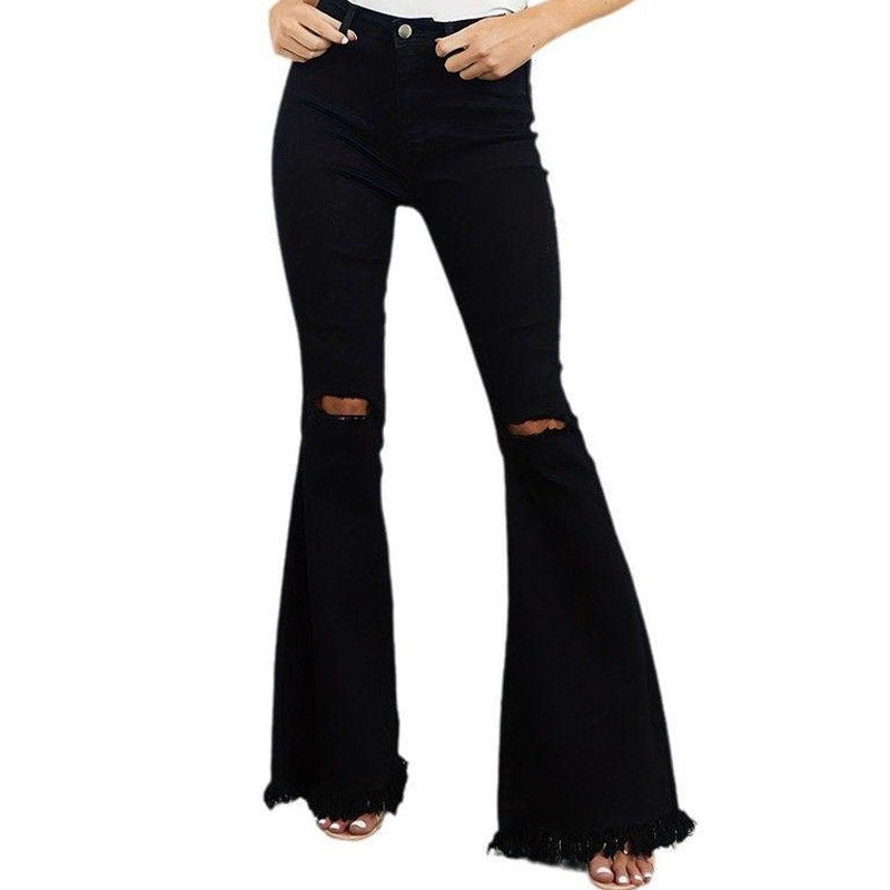 American-style Tomboy Ripped Slim-fit Womens Jeans
