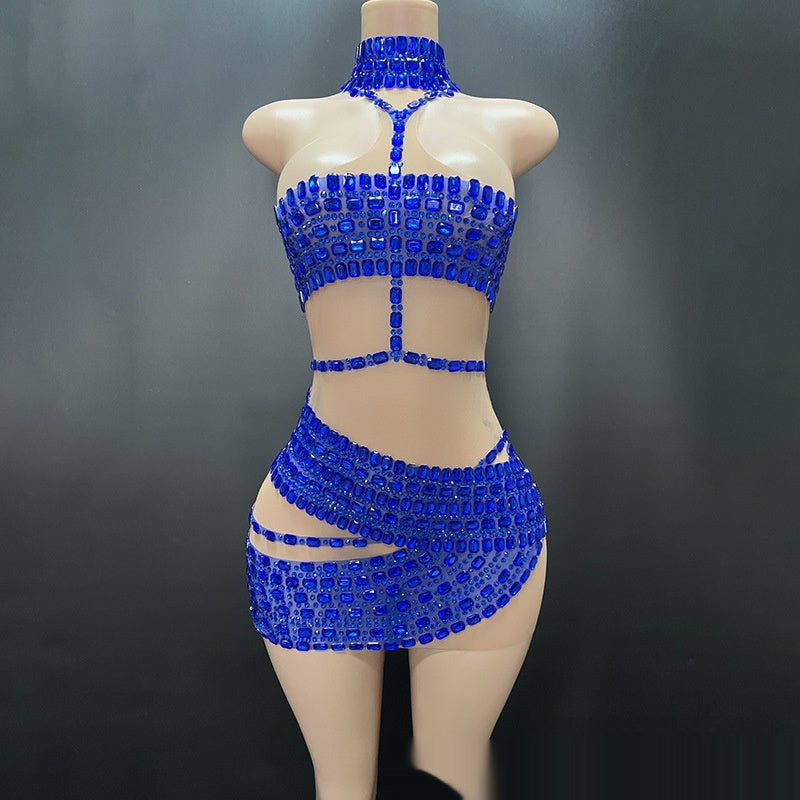 Rhinestone Short Skirt